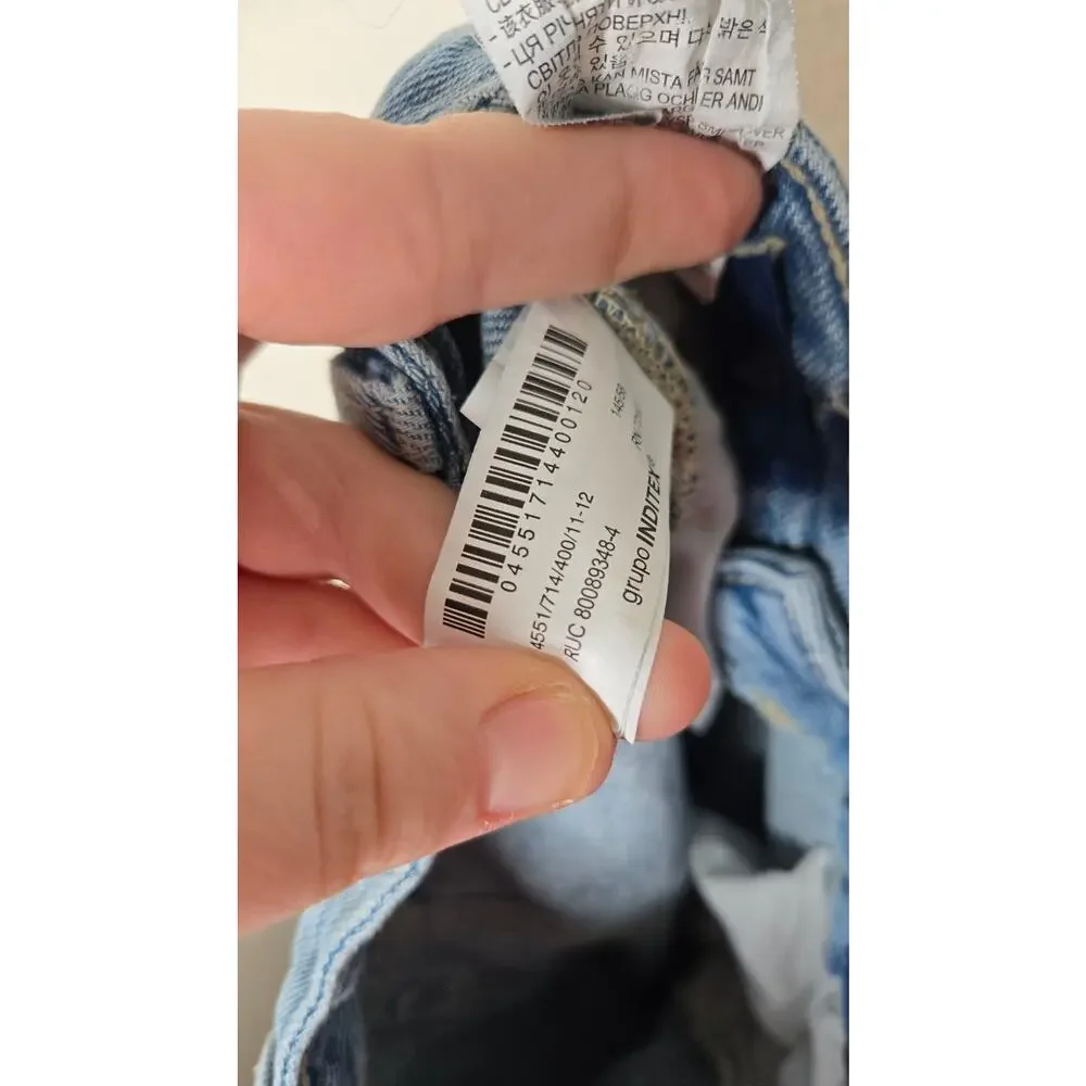 ZARA Kid’s Faded Wide Leg Blue Jeans Size 11-12Y